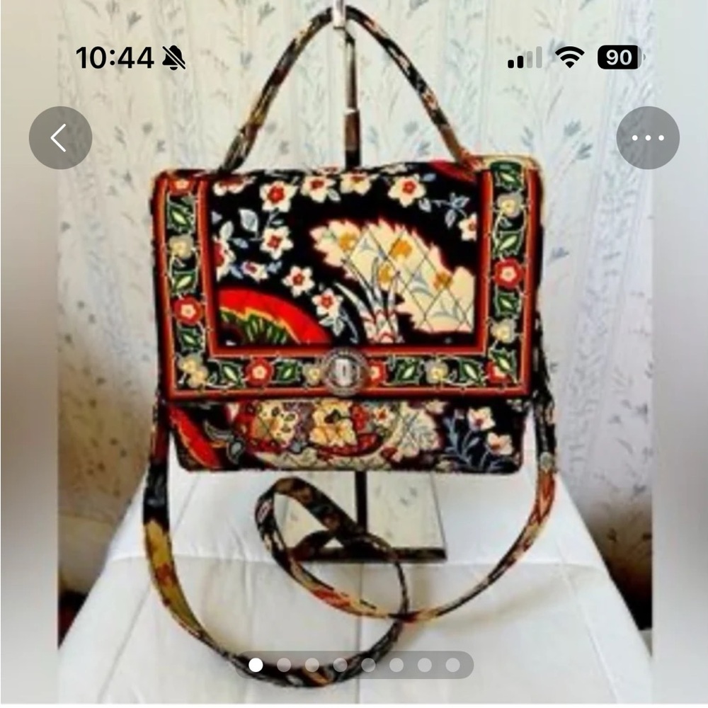 Vera Bradley Versailles Julia Satchel -VTG Floral Crossbody Maximalist Heritage: